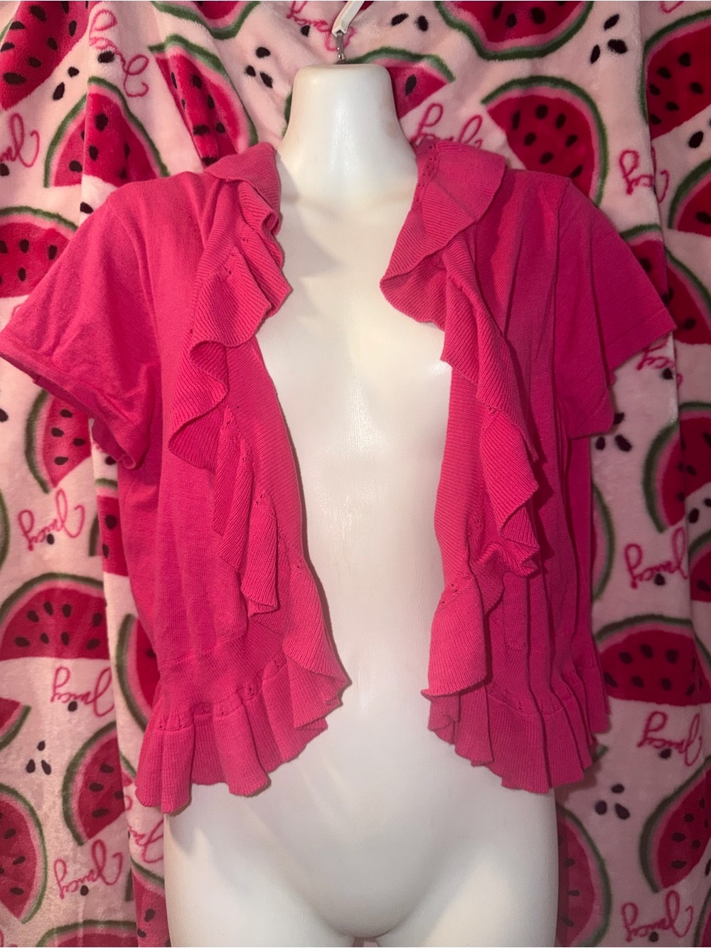 🩷 Style & Co. Ruffled Short-Sleeve Cardigan